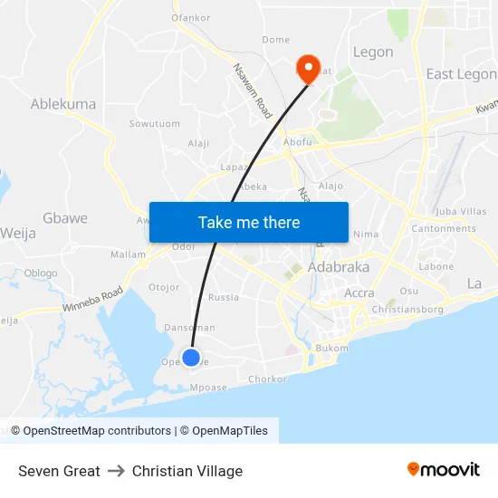 Seven Great to Christian Village map