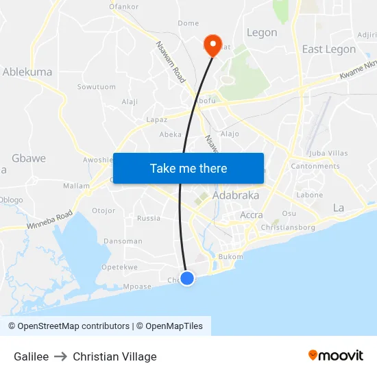 Galilee to Christian Village map