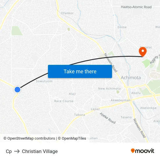 Cp to Christian Village map