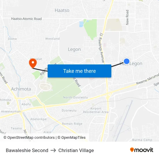 Bawaleshie Second to Christian Village map