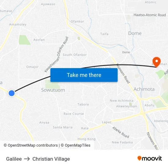 Galilee to Christian Village map