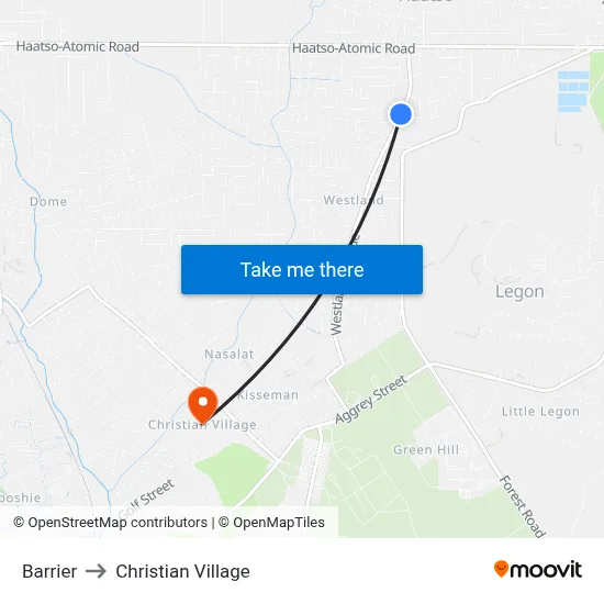 Barrier to Christian Village map