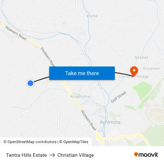 Tantra Hills Estate to Christian Village map