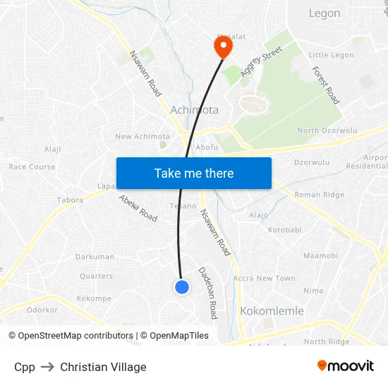Cpp to Christian Village map