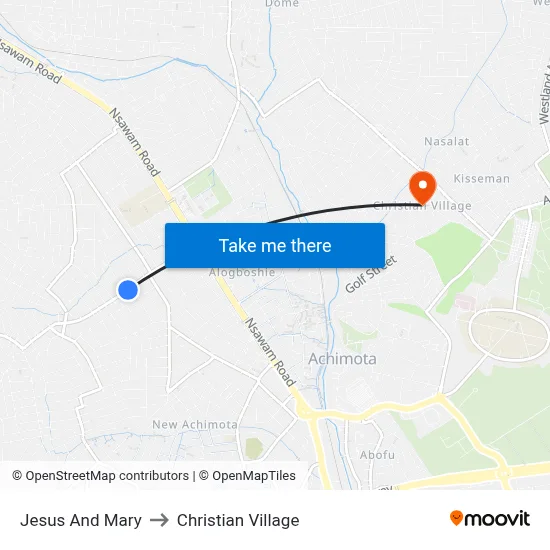 Jesus And Mary to Christian Village map