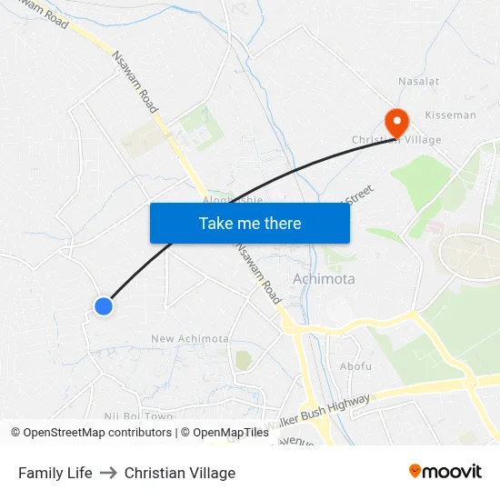 Family Life to Christian Village map