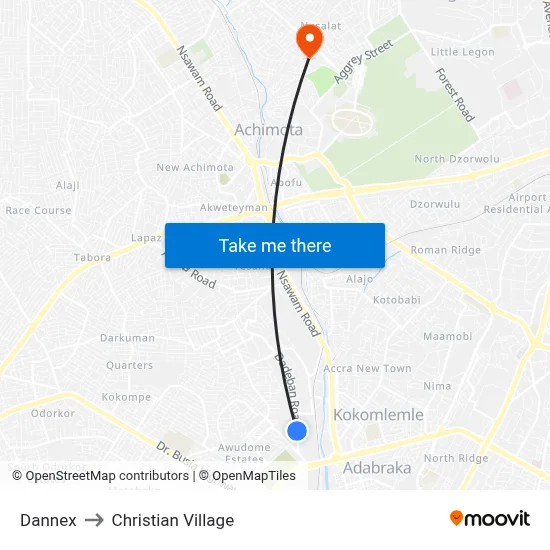 Dannex to Christian Village map
