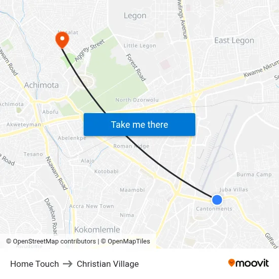 Home Touch to Christian Village map