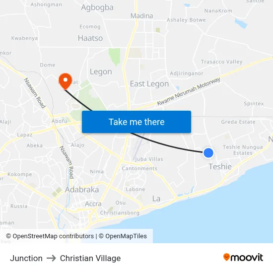 Junction to Christian Village map