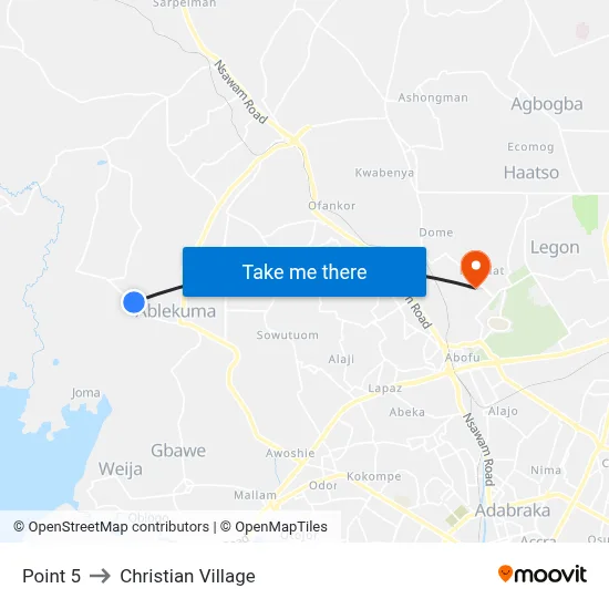 Point 5 to Christian Village map