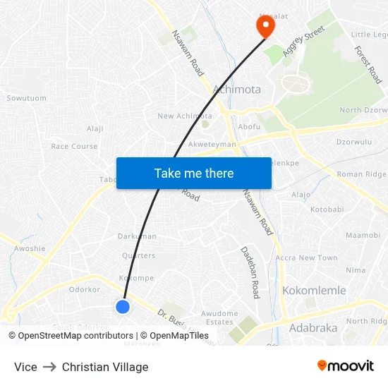 Vice to Christian Village map