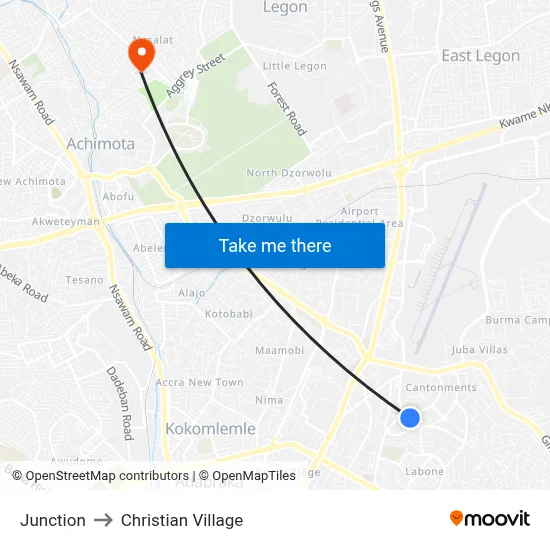 Junction to Christian Village map