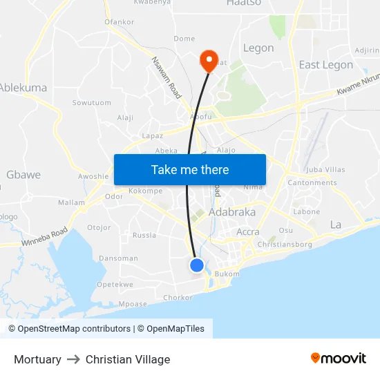 Mortuary to Christian Village map
