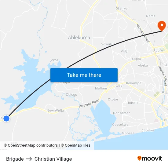 Brigade to Christian Village map