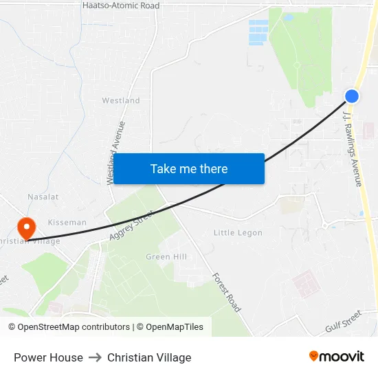 Power House to Christian Village map