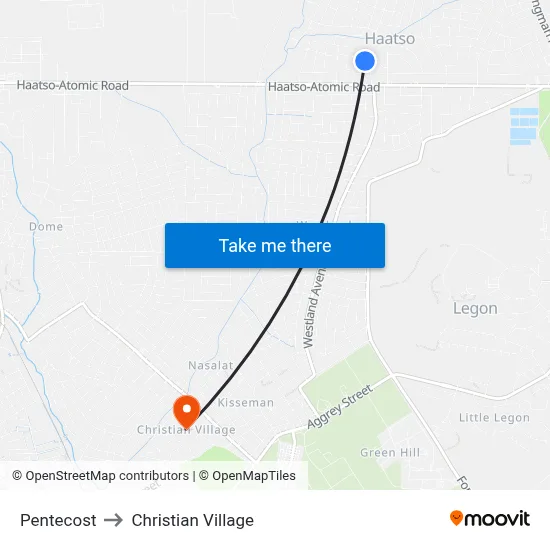 Pentecost to Christian Village map