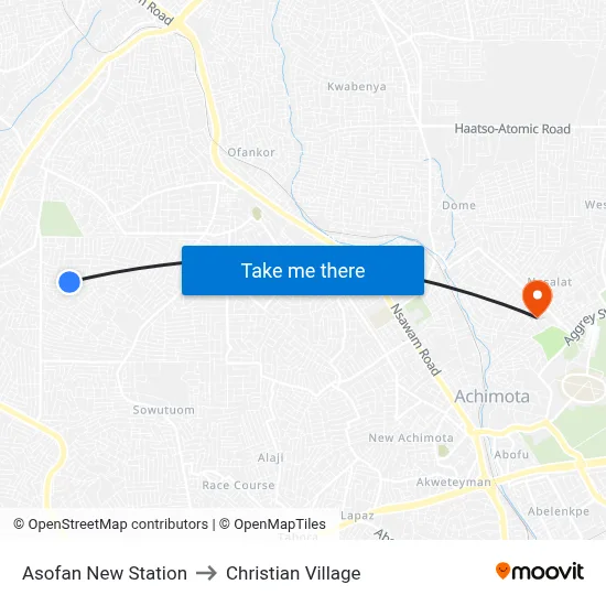 Asofan New Station to Christian Village map