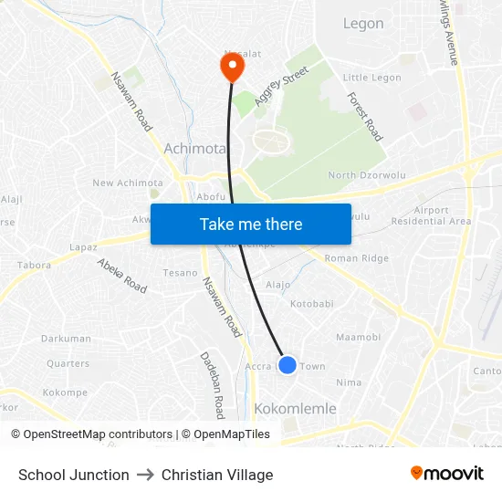 School Junction to Christian Village map