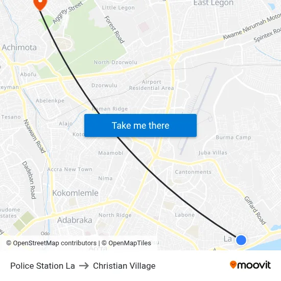 Police Station La to Christian Village map