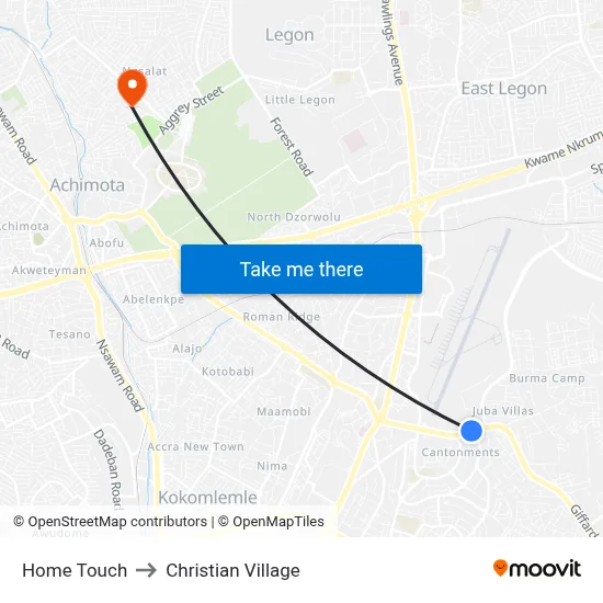 Home Touch to Christian Village map