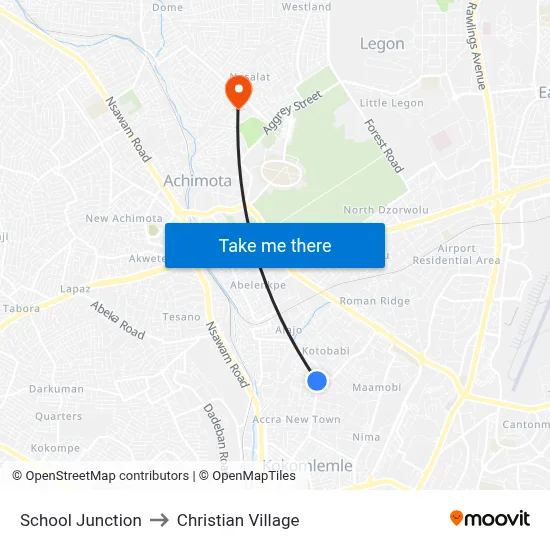 School Junction to Christian Village map