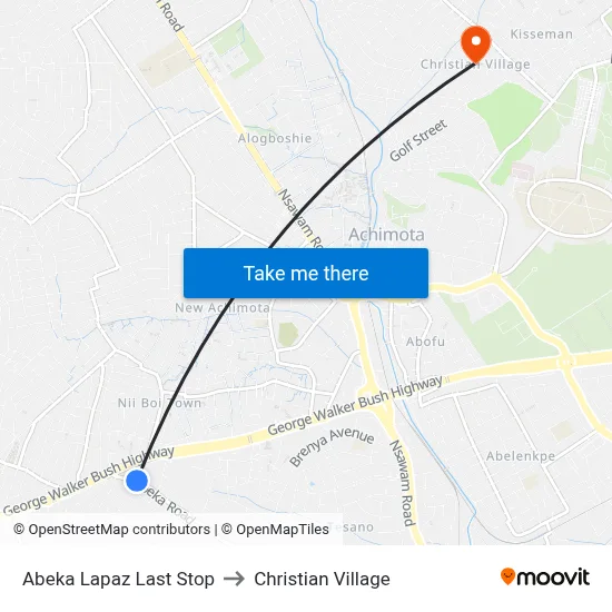 Abeka Lapaz Last Stop to Christian Village map