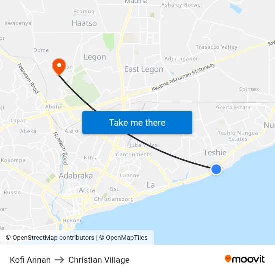 Kofi Annan to Christian Village map