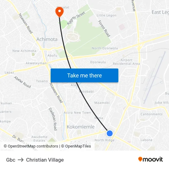 Gbc to Christian Village map