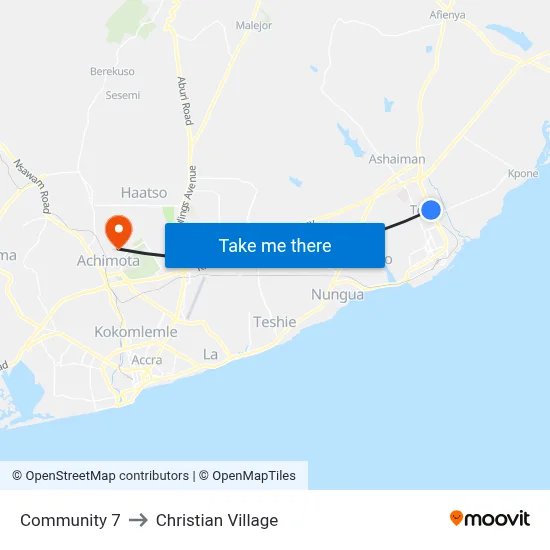 Community 7 to Christian Village map