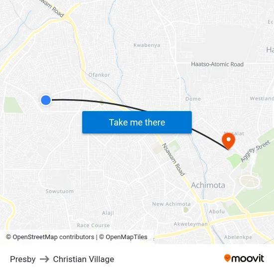 Presby to Christian Village map