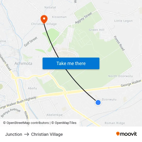 Junction to Christian Village map