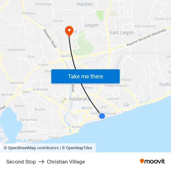 Second Stop to Christian Village map