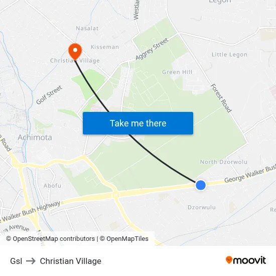 Gsl to Christian Village map
