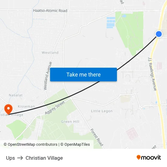 Ups to Christian Village map