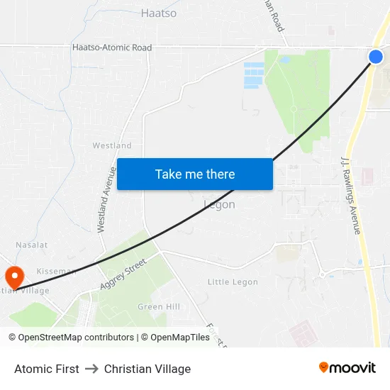 Atomic First to Christian Village map