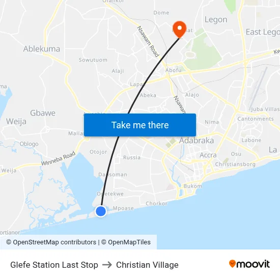 Glefe Station Last Stop to Christian Village map