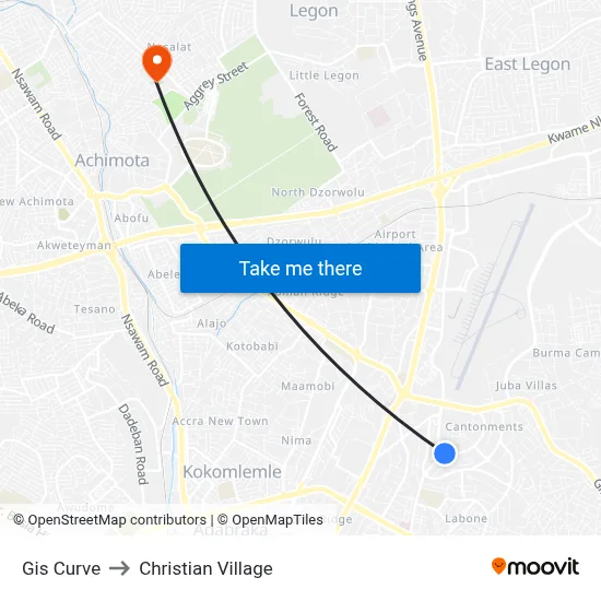 Gis Curve to Christian Village map
