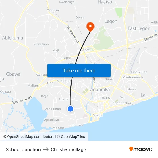 School Junction to Christian Village map