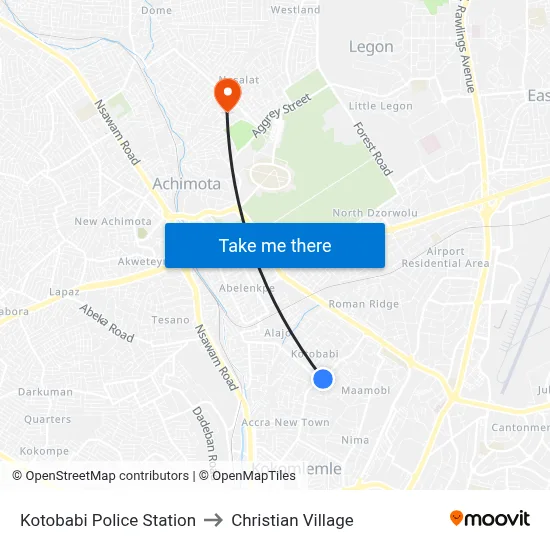 Kotobabi Police Station to Christian Village map