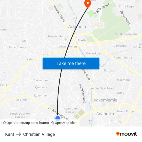Kant to Christian Village map