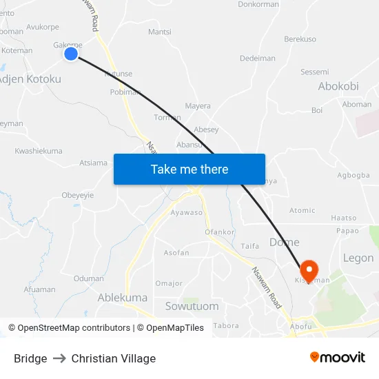 Bridge to Christian Village map