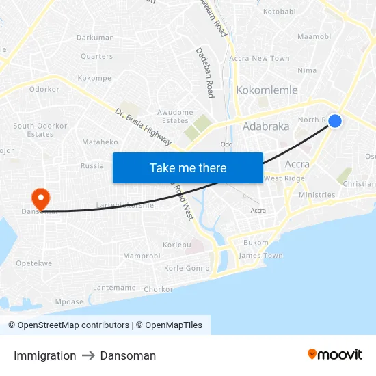 Immigration to Dansoman map