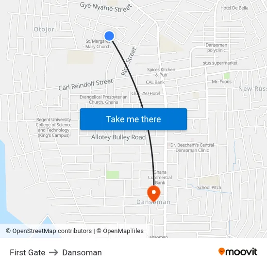First Gate to Dansoman map