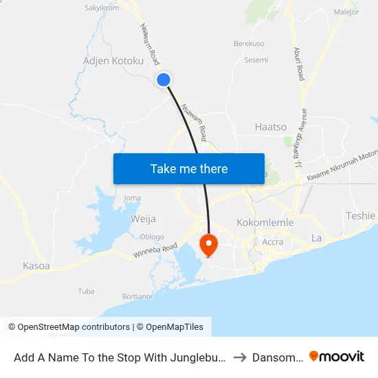 Add A Name To the Stop With Junglebus App to Dansoman map
