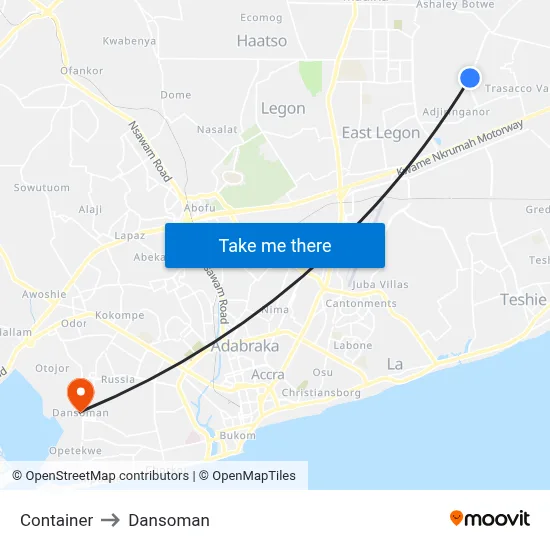 Container to Dansoman map