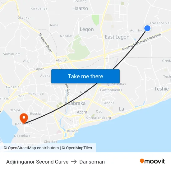 Adjiringanor Second Curve to Dansoman map