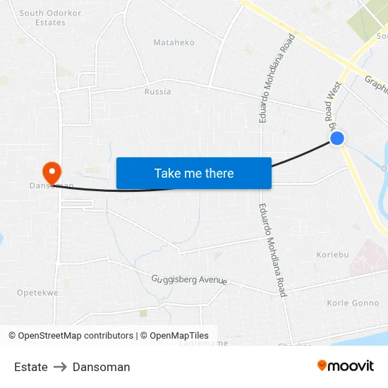 Estate to Dansoman map