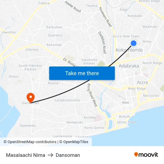 Masalaachi Nima to Dansoman map