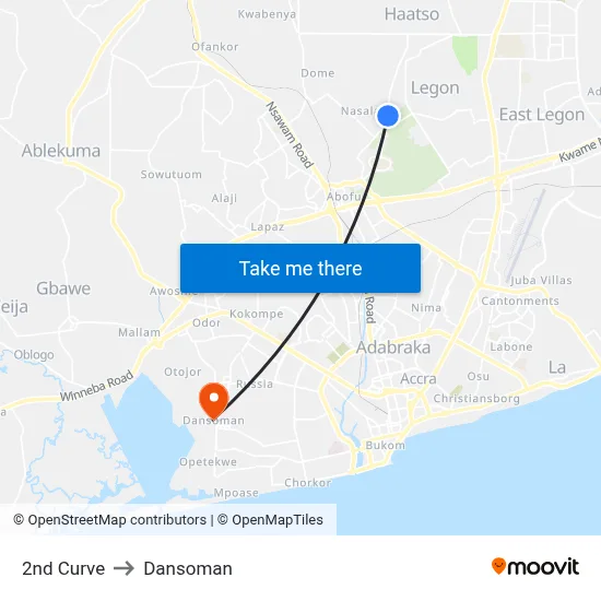 2nd Curve to Dansoman map