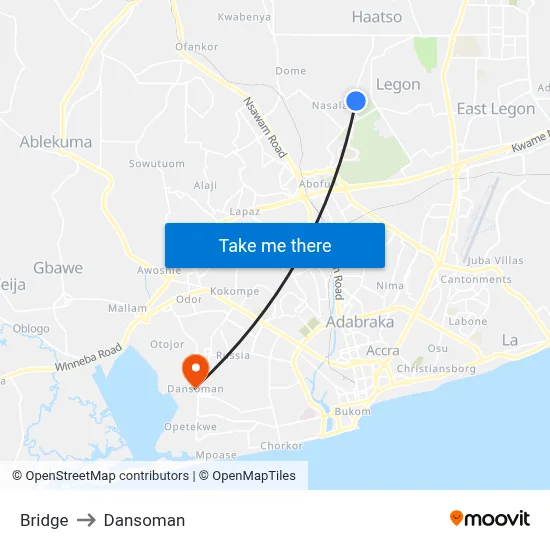 Bridge to Dansoman map